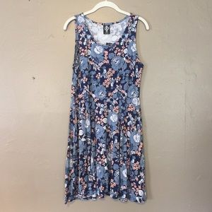 Agnes & Dora Blue Floral Fisher Dress WITH POCKETS
